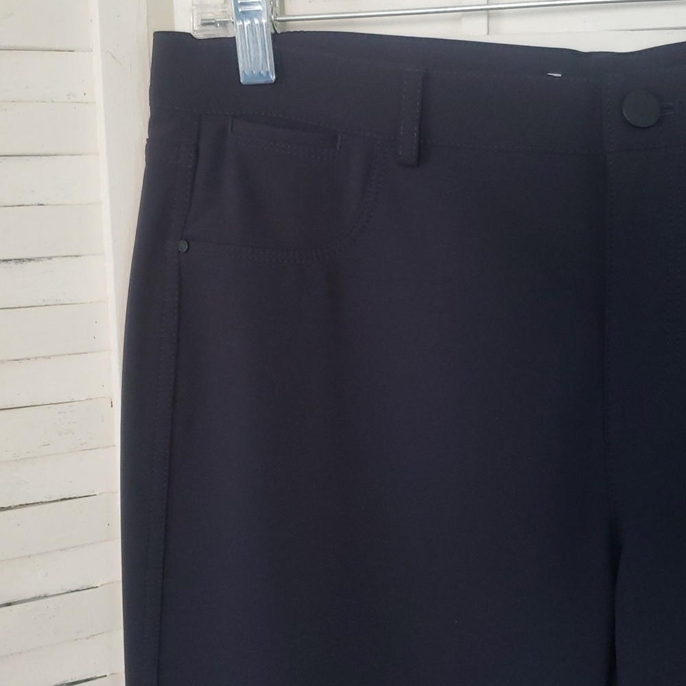 Lafayette 148 Mercer new fitted slim leg stretch  Ink color woman pants size 10 - Picture 2 of 6